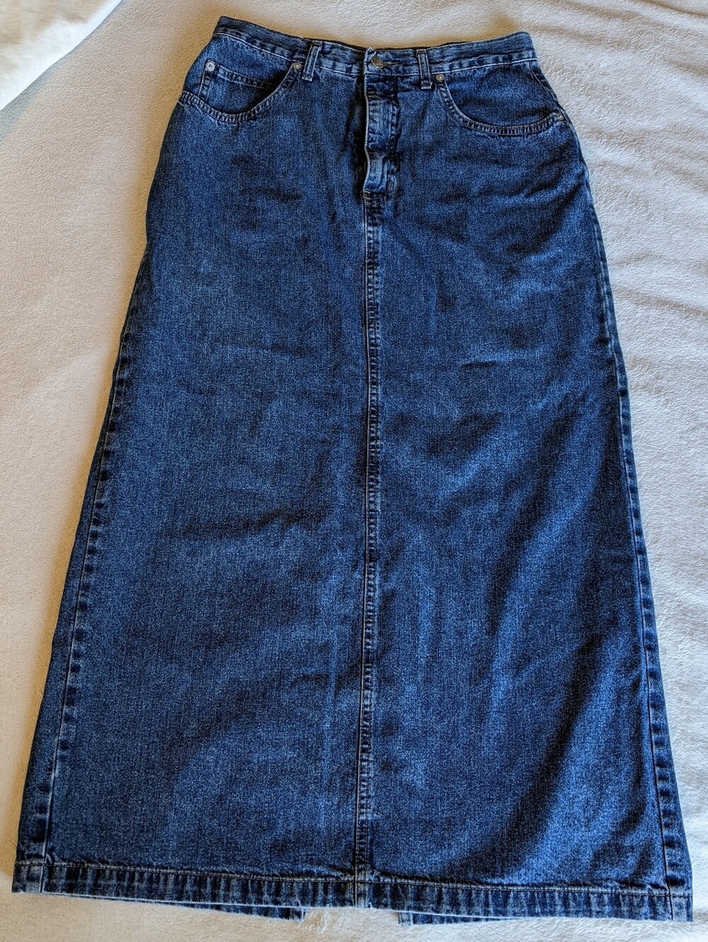 French Dressing Jeans Vintage Denim Maxi Skirt Size 10